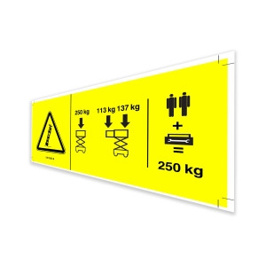 Genie Lift Part # 1261983GT - DECAL,SYM, MAX CAP, 4047, ANSI, EA