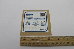 Genie Lift Part # 1272242GT - DECAL,MACHINE REGISTRATION/OWNER TRANSFER, EA