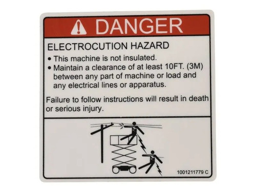 JLG Part # 1001211779 | DECAL,ELECTROCUTION, EA