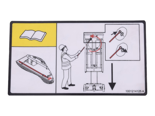 JLG Part # 1001214125 | DECAL,MANUAL DESCENT, EA
