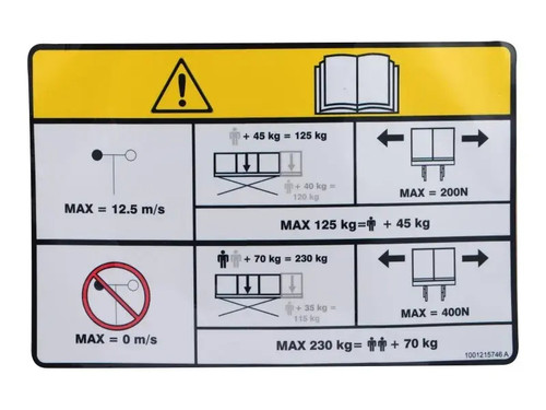 JLG Part # 1001215746 | DECAL,CAPACITY, EA