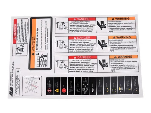 JLG Part # 1001216020 | KIT,DECAL MULTI-COLOR (ENG), EA