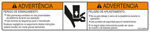 JLG Part # 1001216650 | DECAL,CRUSHING HAZARD, EA