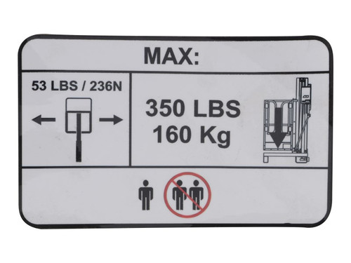 JLG Part # 1705635 | DECAL,350# CAPACITY, EA