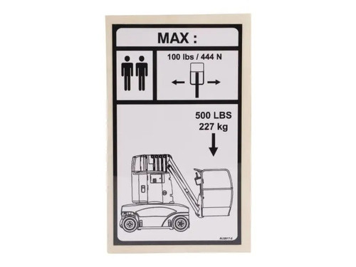 JLG Part # AU2017 | DECAL,LOADS T1010 US, EA