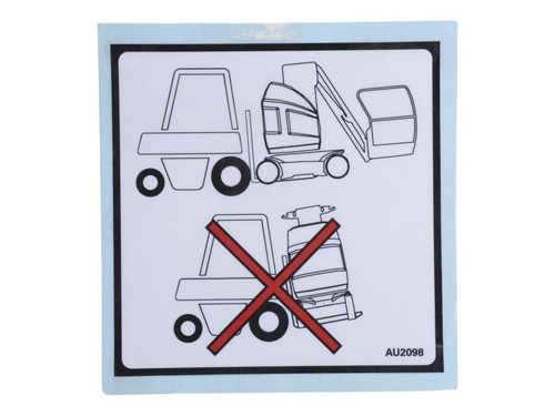 JLG Part # AU2098 | DECAL, INSERT FORKS, EA