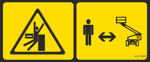 JLG Part # AU2108 | DECAL, CRUSHING HAZARD, EA