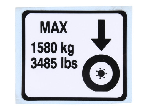 JLG Part # AU2116 | DECAL, LOADS ON WHEEL, EA