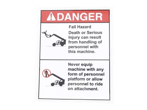 JLG Part # GN97673 | GN-DECAL, DANGER, NO RIDERS, EA