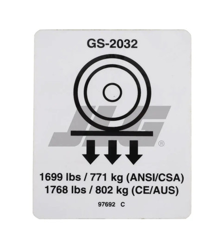 JLG Part # GN97692GT | GN-WHEEL LOAD 2032, EA
