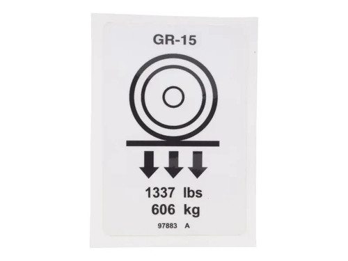 JLG Part # GN97883GT | GN-LABEL WHEEL LOAD GR15, EA