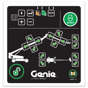Genie Lift Part # 1262447GT - DECAL,MEMBRANE,GROUND CONTROL, EA