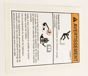Genie Lift Part # 215268FRGT - DECAL, FALL HAZARD, EA