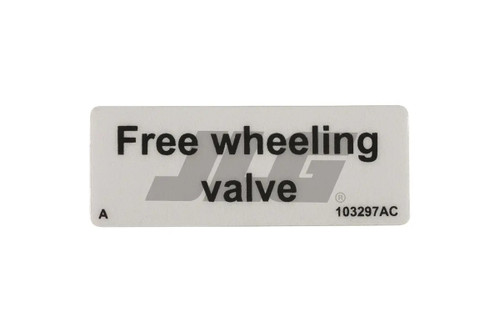 JLG Part # 103297SJ | SJ-FREE WHEEL DECAL, EA