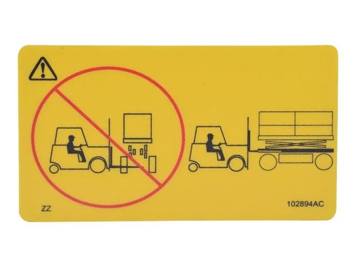 JLG Part # 102894 | SJ-DECAL, CAUTION FORK, EA