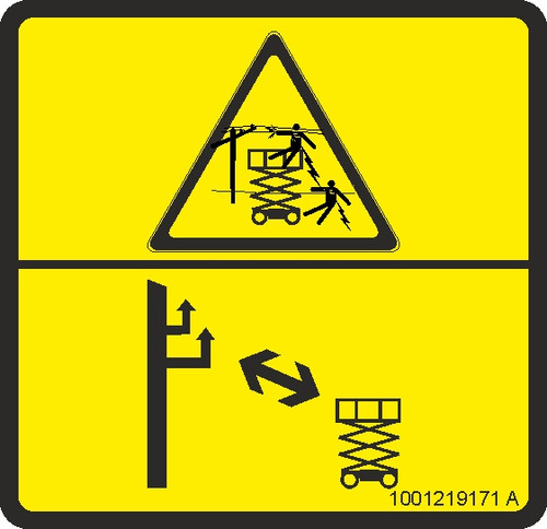 JLG Part # 1001219171 | DECAL,ELECTROCUTION, EA