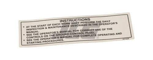 JLG Part # 0074209 | SN-DECAL PRE-START INSTR BOOMS, EA