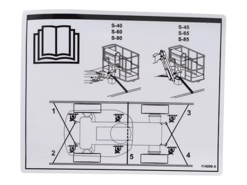 JLG Part # 114099GT | GN-DECAL,TRANSPORT DIAGRAM, EA