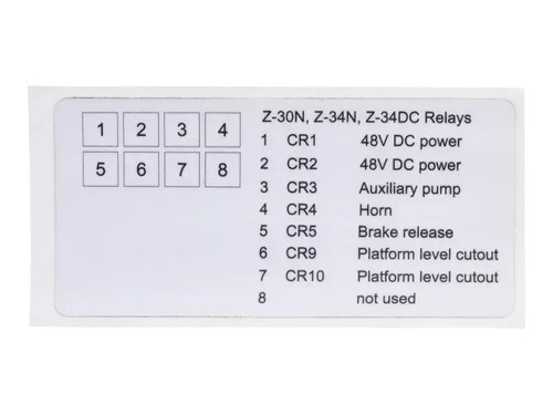 JLG Part # 114224 | GN-DECAL, RELAYS, EA