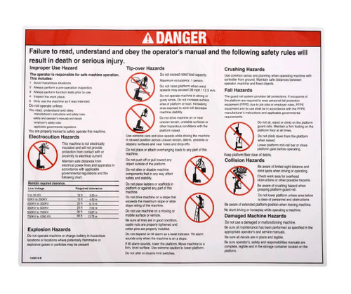 JLG Part # 133014 | GN-DECAL,GEN SAFETY RUNABOUT, EA