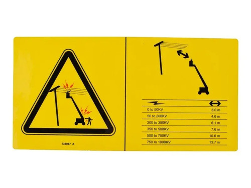 JLG Part # 133067GT | GN-DECAL,DNGR,ELEC HAZ STAY CL, EA