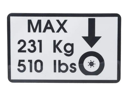 JLG Part # 1706573 | DECAL,MAX TIRE LOAD(19AMI), EA