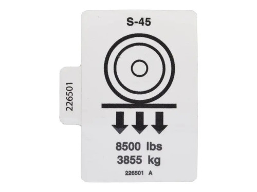 JLG Part # 226501GN | GN-DECAL,WHEEL LOAD S-45, EA