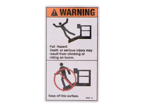 JLG Part # 28181GN | GN-WARN NO STEP, EA