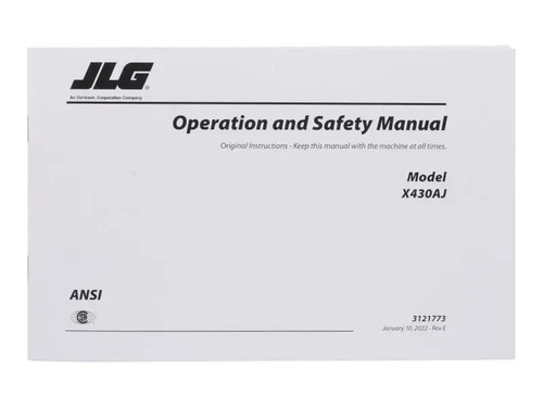 JLG Part # 3121773 | MNL, X430AJ OPERATOR/SAFETY, EA