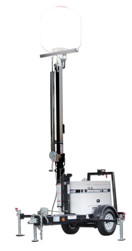 360° glare-free illumination featuring two 1000W metal halide lamps. 
Rapid bulb restrike time of @ 15 minutes. 
220,000 lumens. Balloon inflates automatically and quickly – less than thirty seconds – after activating light. 
Ties directly into the light tower electrical system. 
Excellent visibility with coverage of up to 300'.
Transport and storage is facilitated by its self-contained design. 
Limitless applications including industrial, mining, traffic control and special events.
Operator has option of leaving and operating two of the original lights for projection lighting.
Adaptable to the most mobile light towers that employ a 90º T-Bar Mast assembly.