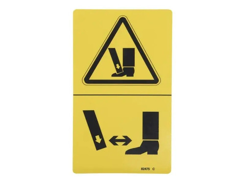 JLG Part # 82475GT | GN-DECAL, SYM, FOOT CRUSH, EA