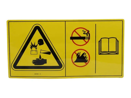 JLG Part # 82481GT | GN-DECAL,SYM-BATTERY SAFETY, EA