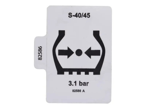 JLG Part # 82586GN | GN-DECAL,TIRE PRESS S40/45, EA