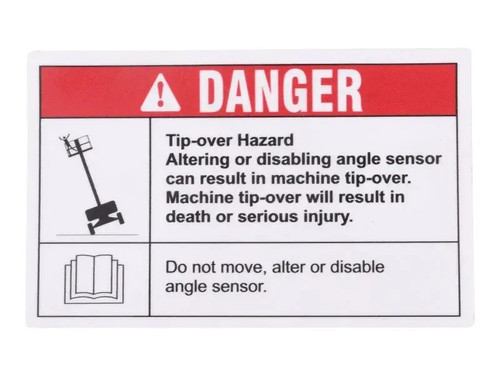 JLG Part # GN82314 | GN-DECAL, DANGER, TIP OVER, EA