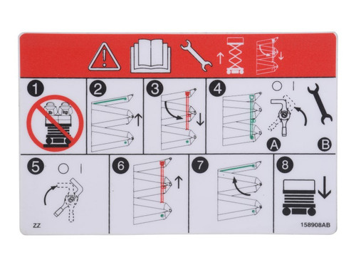 JLG Part # SJ158908 | SJ-DECAL, MAINT BAR, EA