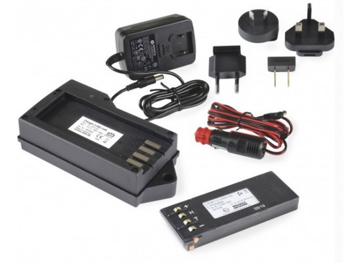 Keep your RC transmitter batteries charged with this charging set from Wacker Neuson. This charger comes with everything you need to keep your transmitter working, including an extra battery so you can charge and work at the same time!