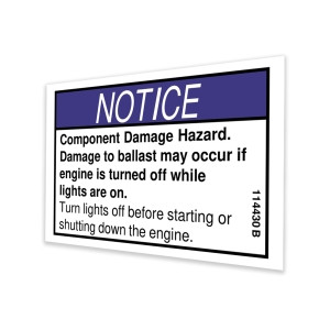 Genie Lift Part # 114430GT - DECAL,NOTICE,COMP DAMAGE HZD, EA