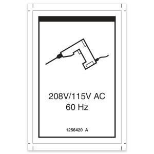 Genie Lift Part # 1256420GT - DECAL, POWER TO PLATFORM, 208V/115V 60HZ, EA