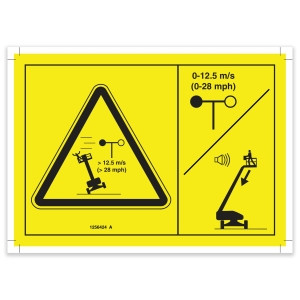 Genie Lift Part # 1256424GT - DECAL, DANGER, TIP-OVER HAZARD ANEMOMETER, SYMBOL, EA