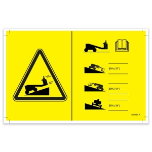 Genie Lift Part # 1261869GT - DECAL, RUNAWAY HAZARD, EA