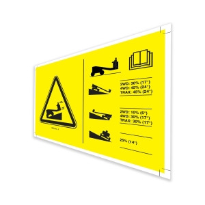 Genie Lift Part # 1262343GT - DECAL,SYM,SLOPE RATING,S60, EA