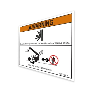 Genie Lift Part # 1280264GT - DECAL, CRUSH HAZARD, TELEHANDLER, EA