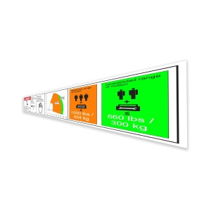 Genie Lift Part # 1281170GT - DECAL,DANGER,CAPACITY S-80 XC,WORD, EA