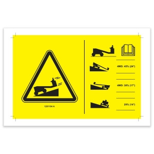 Genie Lift Part # 1281184GT - DECAL,WARNING,RUNAWAY MACHINE,SYMBOL, EA