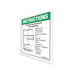 Genie Lift Part # 214864FRGT - DECAL,BATT.CONNECTION,GS-4047, EA