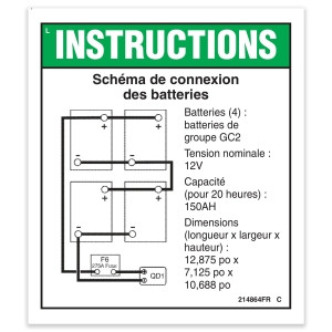 Genie Lift Part # 214864FRGT - DECAL,BATT.CONNECTION,GS-4047, EA