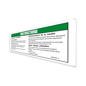 Genie Lift Part # 215813FRGT - DECAL,OPERATING INSTR GRJ ANSI, EA