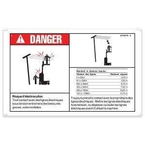 Genie Lift Part # 237381FRGT - DECAL,DANGER,ELECTROCUTION, EA