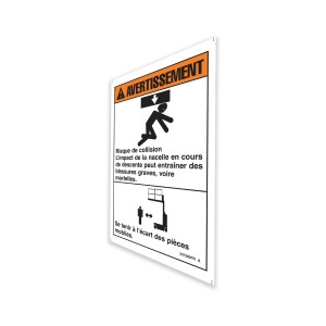 Genie Lift Part # 237382FRGT - DECAL,WARNING, COLLISION HAZAR, EA
