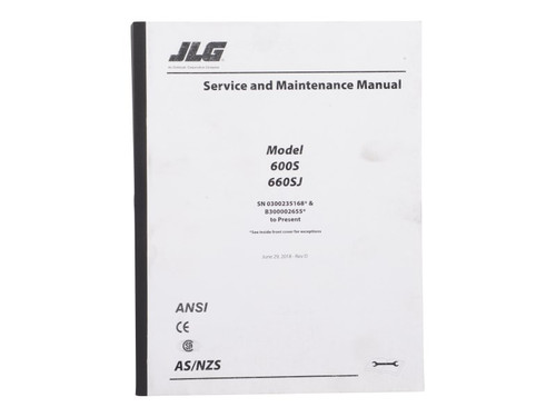 JLG Part # 3121728 | MNL, 600S/SJ SERVICE, EA